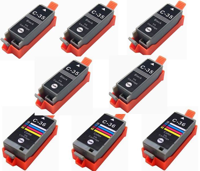 8 Pack Compatible Ink for Canon PGI-35 CLI-36 PIXMA ip100 mini260 mini320