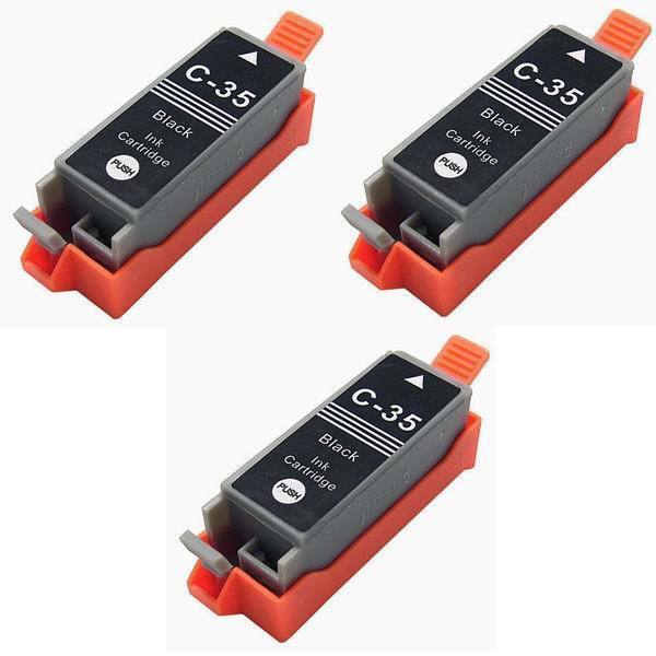 3 Pack Replacement Ink for Canon PGI-35 black PIXMA ip100 mini260 mini320