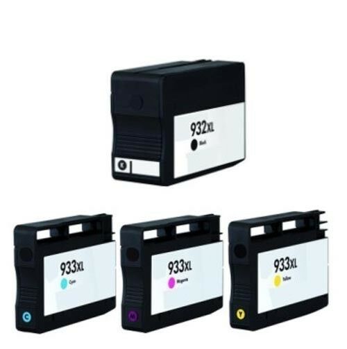 4-PK Comp HP 932XL 933XL Ink Cartridges for OfficeJet 6600 6100 show ink level