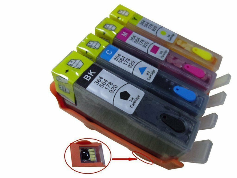 4 Refillable ink for HP 564 Photosmart 5525 6510 6512 6515 Show Ink Level