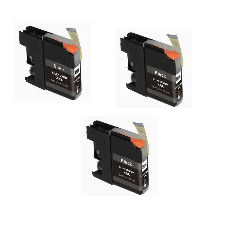 3PK LC107 BLACK Ink Cartridge For Brother MFC-J4410DW MFC-4510DW MFC-J4610DW