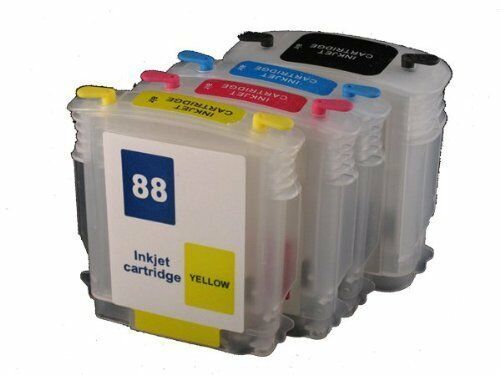 Refillable Cartridge Set for HP 88 Officejet Pro L7550 L7555 L7590 L7650 L7480