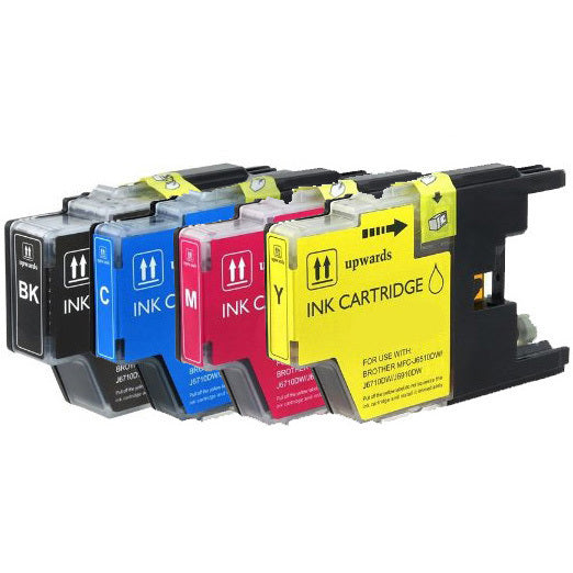 4 Pack LC75 Black Color Ink Compatible Replacements for Brother LC-71 LC-75 MFC-J280W MFC-J425W MFC-J430W MFC-J435W LC75 (1Black,1Cyan,1Magenta,1Yellow)