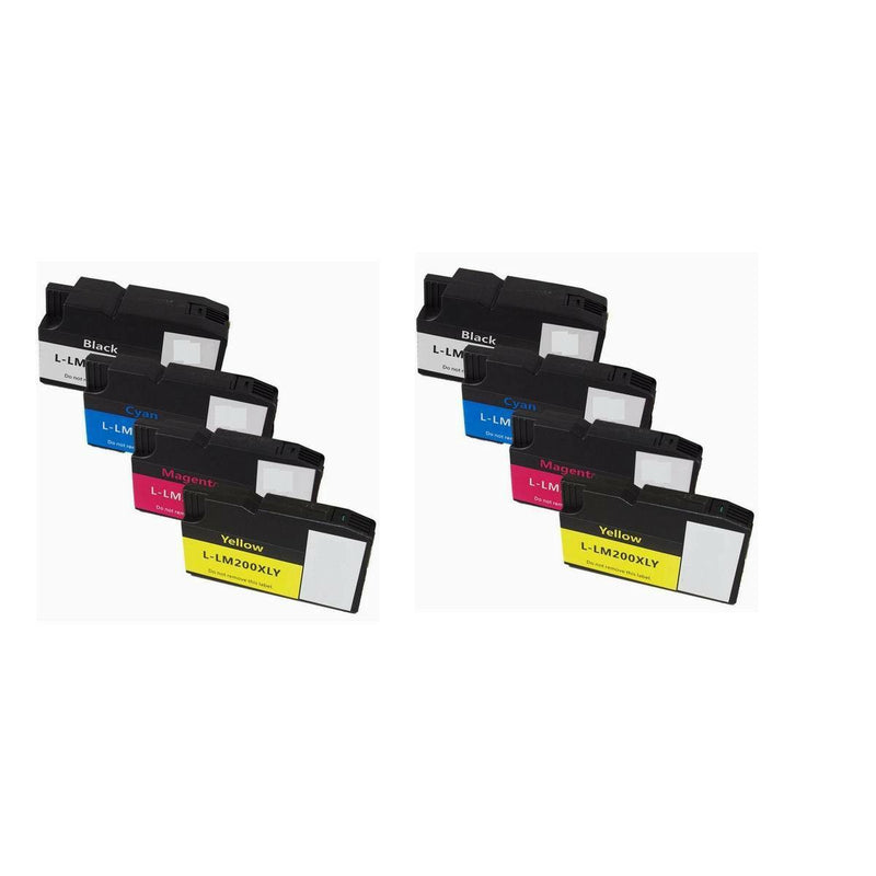 8 Lexmark 200XL Ink Cartridges Black Color For Officeedge Pro 4000 5000 5500T